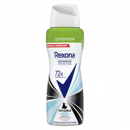 Rexona Déodorant Femme Aérosol Invisible Aqua 72H Anti-transpirant 100 ml