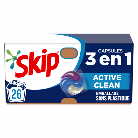 Lot LESSIVE SKIP 3 X 38 = 114 Capsules 3en1  Active Clean