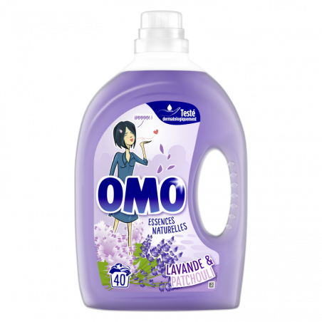 Pack de 5 Omo Lessive Liquide Lavance et Patchouli 2l 40 Lavages