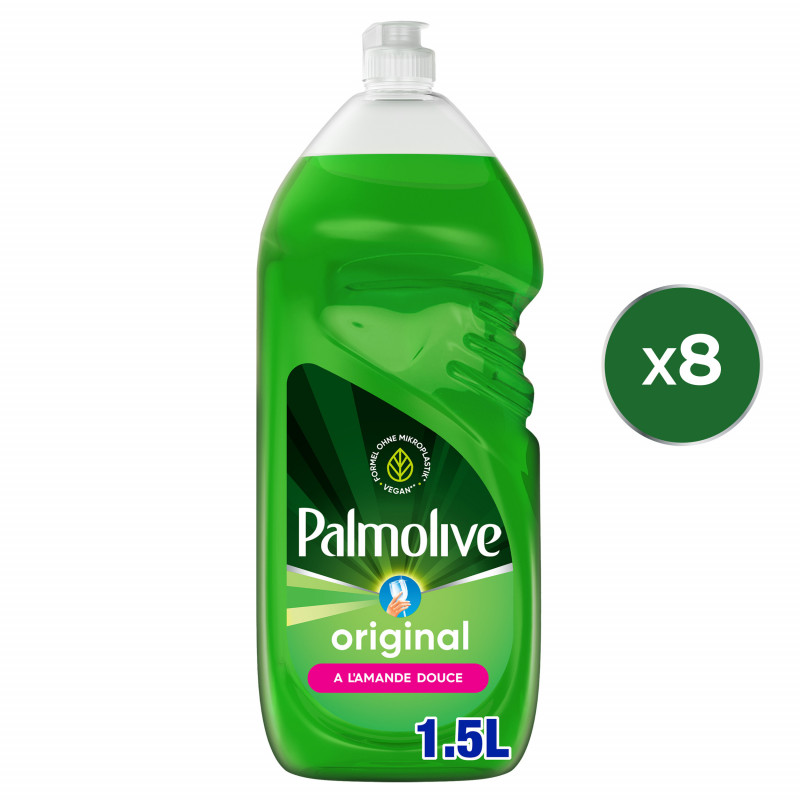 Pack de 8 Liquides Vaisselle Palmolive Original à l'amande douce - 1,5L