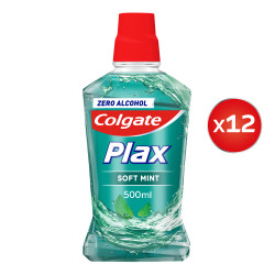 Pack de 12 - Bain de bouche sans alcool Colgate Plax Menthe douce - 500ml