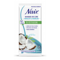 Pack de 3 - Nair - Bandes de cire froide maillot & aisselles à l'extrait de coco