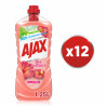 Pack de 12 - AJAX Nettoyant Ménager Sols et Multi Surfaces Fête des Fleurs Hibiscus 1250ml