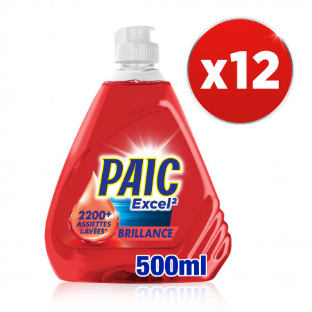 Pack de 12 - PAIC Liquide Vaisselle Paic Excel² Brillance 500ml