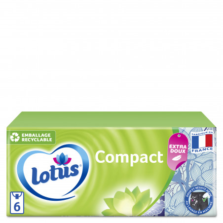 Lotus - 6 Etuis Mouchoirs Blancs Compact