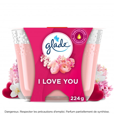 Glade® Bougie Design I Love You Longue Durée 45h