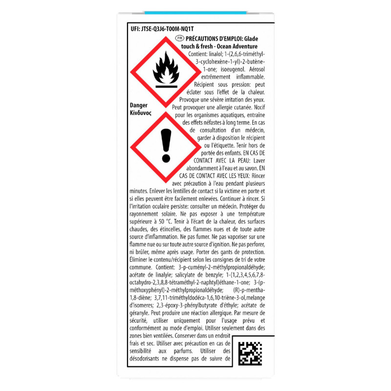 GLADE TOUCH & FRESH RECHARGE OCEAN ADVENTURE - Infusé aux huiles essentielles