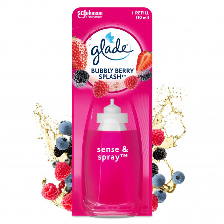 GLADE SENSE & SPRAY RECHARGE BUBBLY BERRY SPLASH - Infusé aux huiles essentielles