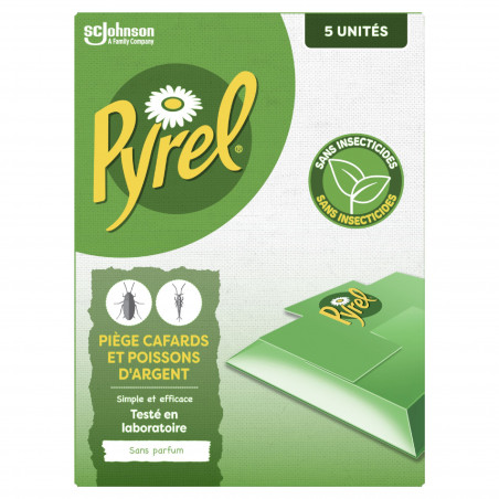 PYREL PIEGES CAFARDS ET POISSONS D'ARGENT SANS INSECTICIDES X5