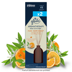 Glade® Aromatherapy - Bâtonnets - PURE HAPPINESSTM Orange & Néroli X 2