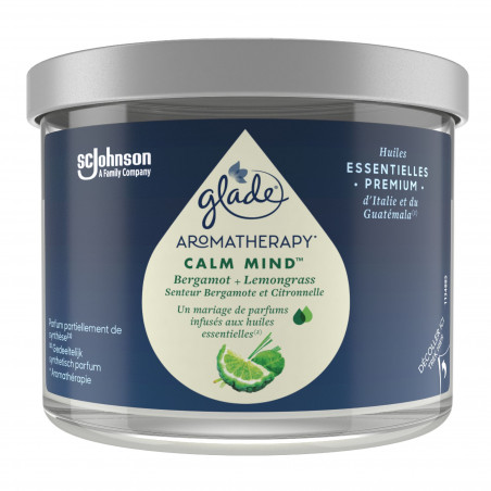 Glade® Aromatherapy - Bougie - CALM MINDTM Bergamote & Citronnelle X 2