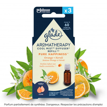 Glade® Aromatherapy - 3 recharges PURE HAPPINESS™ Orange & Néroli Glade® Aromatherapy - 3 recharges PURE HAPPINESS™ Orange & Néroli