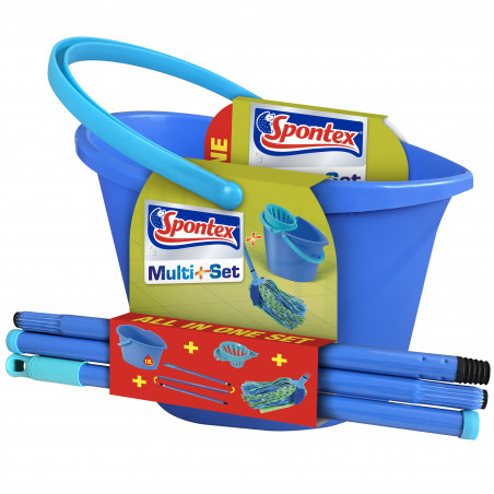 Spontex - 1 Kit Seau, Essoreur & Balai Multi +