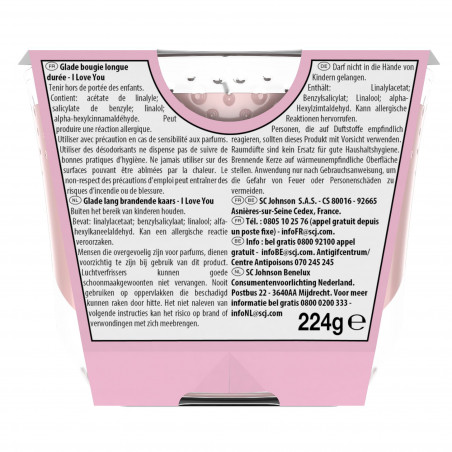 Glade® Bougie Design I Love You Longue Durée 45h