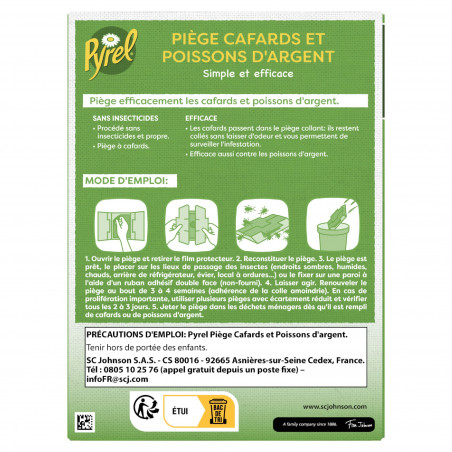 PYREL PIEGES CAFARDS ET POISSONS D'ARGENT SANS INSECTICIDES X5 PYREL PIEGES CAFARDS ET POISSONS D'ARGENT SANS INSECTICIDES X5