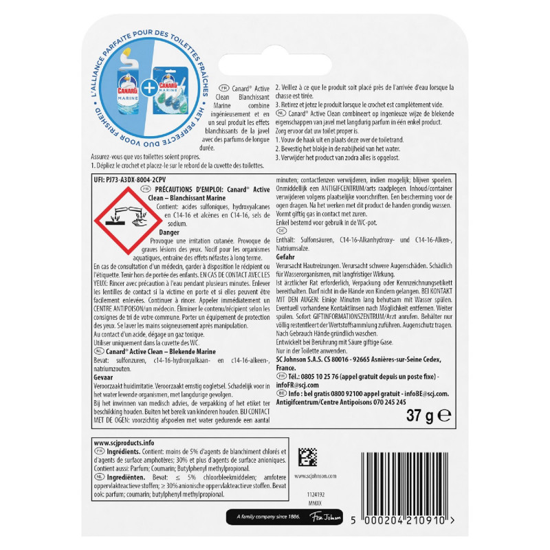 CANARD 1 BLOC ACTIVE CLEAN ACTION BLANCHISSANT