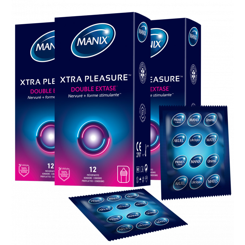 Lot de 3 - Manix Xtra Pleasure 12