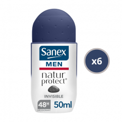 Pack de 6 - Sanex Déodorant Homme Men Natur Protect Invisible bille - 50ml