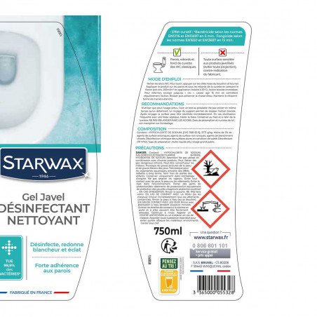 Starwax - Desinfectant Gel Javel Wc 750Ml