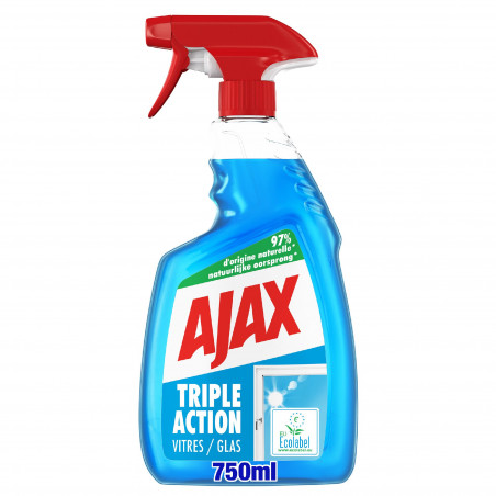 Spray Nettoyant Vitres Ajax Triple Action Ecolabel - 750ml