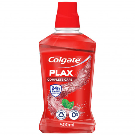 Bain de bouche sans alcool Antibactérien Colgate Plax 24h protection complète - 500ml