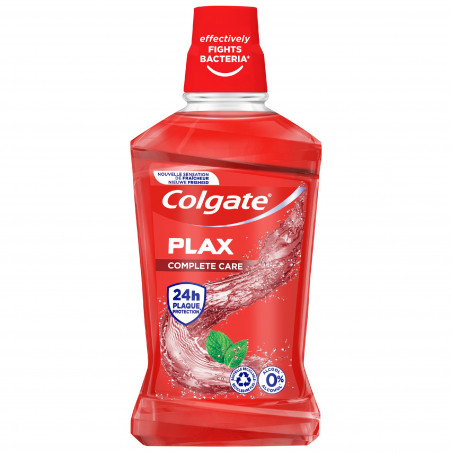 Bain de bouche sans alcool Antibactérien Colgate Plax 24h protection complète - 500ml Bain de bouche sans alcool Antibactérien Colgate Plax 24h protection complète - 500ml