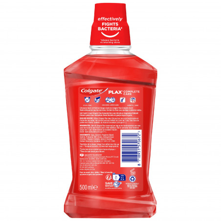 Bain de bouche sans alcool Antibactérien Colgate Plax 24h protection complète - 500ml Bain de bouche sans alcool Antibactérien Colgate Plax 24h protection complète - 500ml