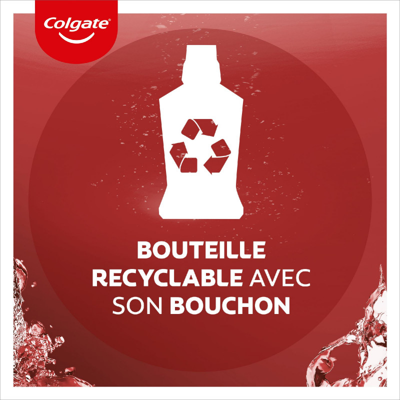 Bain de bouche sans alcool Antibactérien Colgate Plax 24h protection complète - 500ml