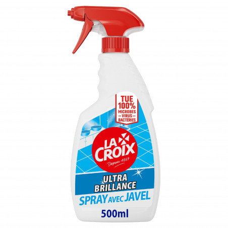Nettoyant Ménager La Croix salle de bain Spray Désinfectant Ultra brillance Javel - 500ml