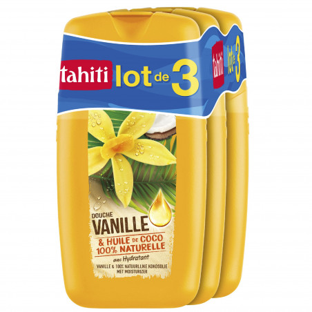 Lot de 3 gels douche Tahiti vanille & huile de coco