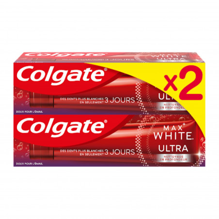 Lot de 2 dentifrices Colgate Max White ultra Nettoyage en profondeur