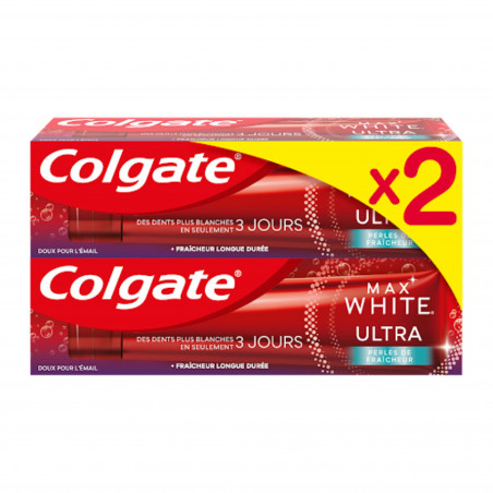 Lot de 2 dentifrices Colgate Max White ultra Perle de Fraicheur