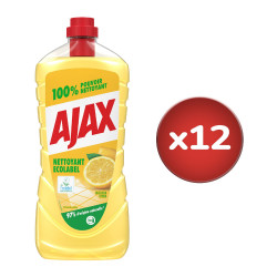 Pack de 12 - Nettoyant Ménager Sol & Multi Surfaces Ajax Citron ecolabel - 1