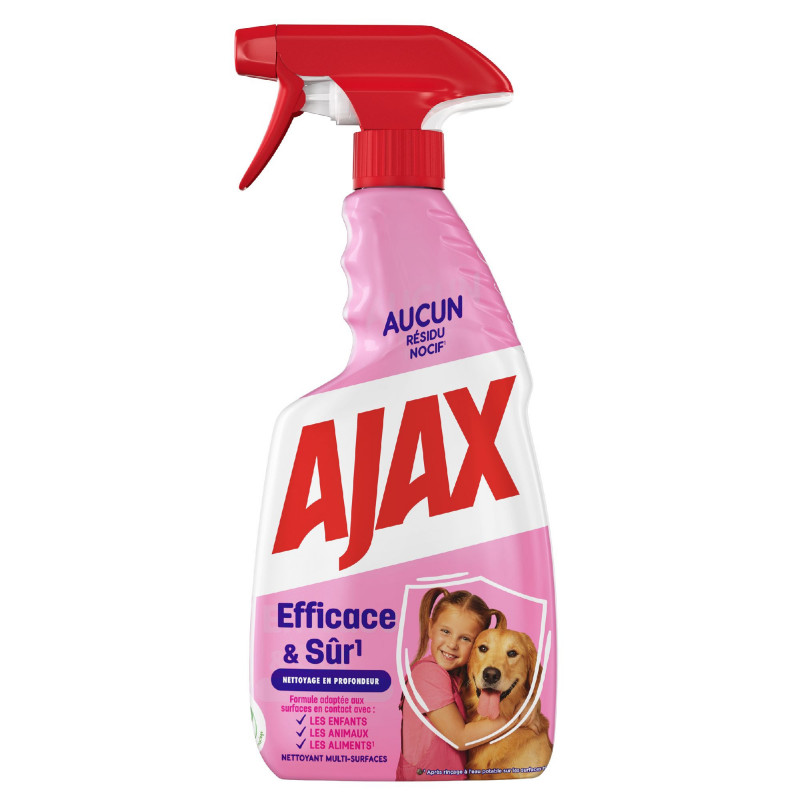 Pack de 12 - Nettoyant ménager spray Ajax efficace & sur - 500 ml