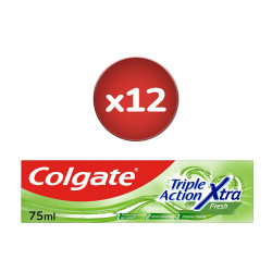 Pack de 12 - Dentifrice Colgate Triple Action Xtra Fresh 75ml