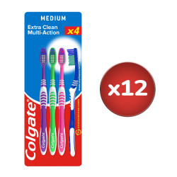 Pack de 12 - Brosses à dents Colgate multi-action medium