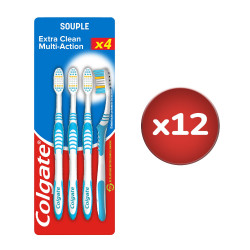 Pack de 12 - Brosses à dents Colgate multi-action souple