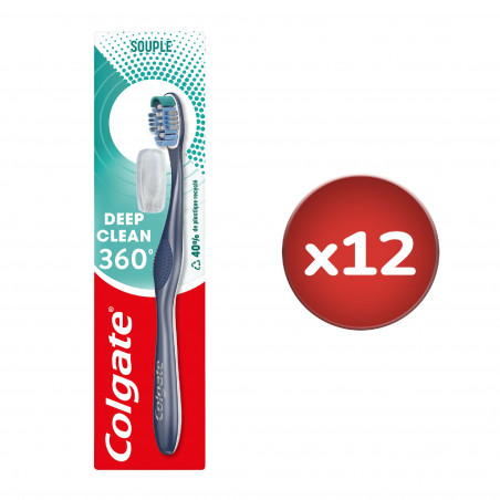 Pack de 12 - Brosse à dents Colgate Deep clean Souple