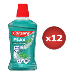 Pack de 12 - Bain de bouche sans alcool Colgate Plax 24h fraicheur - 500ml