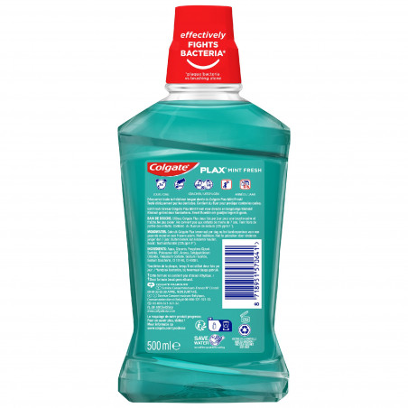 Pack de 12 - Bain de bouche sans alcool Colgate Plax 24h fraicheur - 500ml