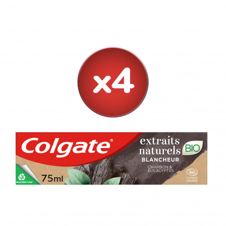 Pack de 2 - Dentifrice Colgate Extraits Naturels Bio Charbon & Eucalyptus