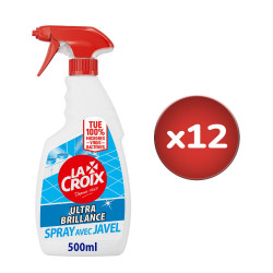 Pack de 12 - Nettoyant Ménager La Croix salle de bain Spray Désinfectant Ultra brillance Javel - 500ml