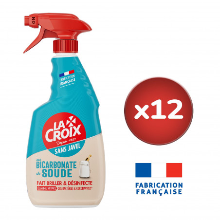 Pack de 12 - Lacroix Spray Sans Javel Bicarbonate de Soude 500ml Pack de 12 - Lacroix Spray Sans Javel Bicarbonate de Soude 500ml