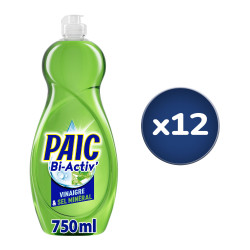 Pack de 12 - Liquide Vaisselle Paic Vinaigre et sel mineral - 750ml