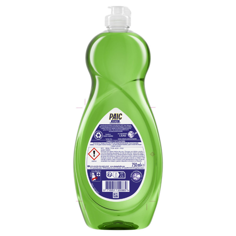 Pack de 12 - Liquide Vaisselle Paic Vinaigre et sel mineral - 750ml