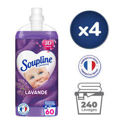 Pack de 2 - Adoucissant Soupline concentré 3D Lavande