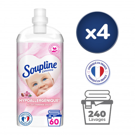 Pack de 2 - Adoucissant Soupline concentré 3D Hypoallergénique