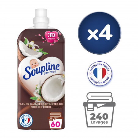 Pack de 2 - Adoucissant Soupline concentré 3D coco
