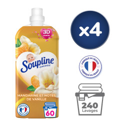 Pack de 2 - Adoucissant Soupline concentré 3D Vanille et mandarine