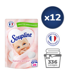 Pack de 12 - Soupline Tablettes Adoucissantes Cœurs Hypoallergénique - 28 pièces